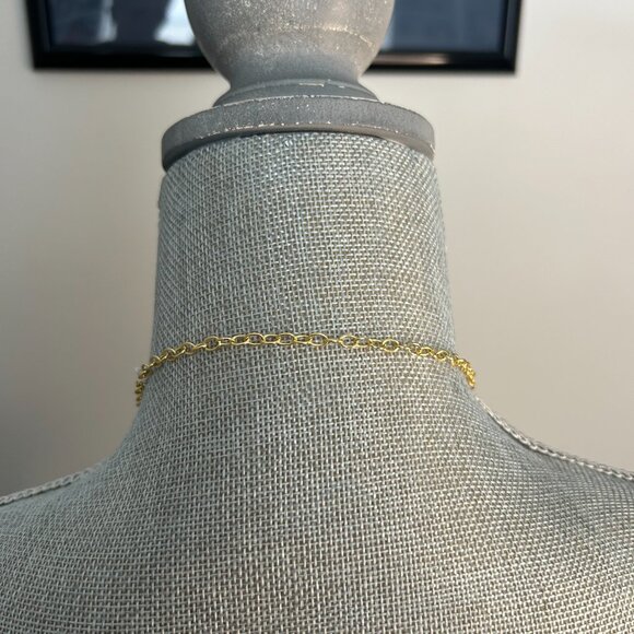 Gorjana 18k Gold Plated Parker Bar Chain Necklace Gold Tone NWOT - Picture 4 of 4